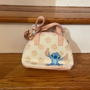 Bioworld Cream and Pink Stitch Handbag New without tags